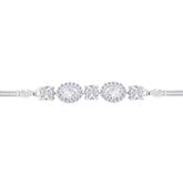 Asfour Crystal Tennis Bracelet With Turquoise Pear & Emerald Zircon In 925 Sterling Silver